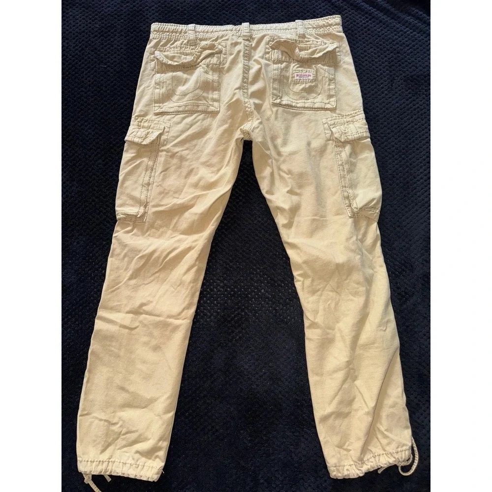 TRUE RELIGION Mens Beige Cargo Pant Relaxed Fit Size‎ 38